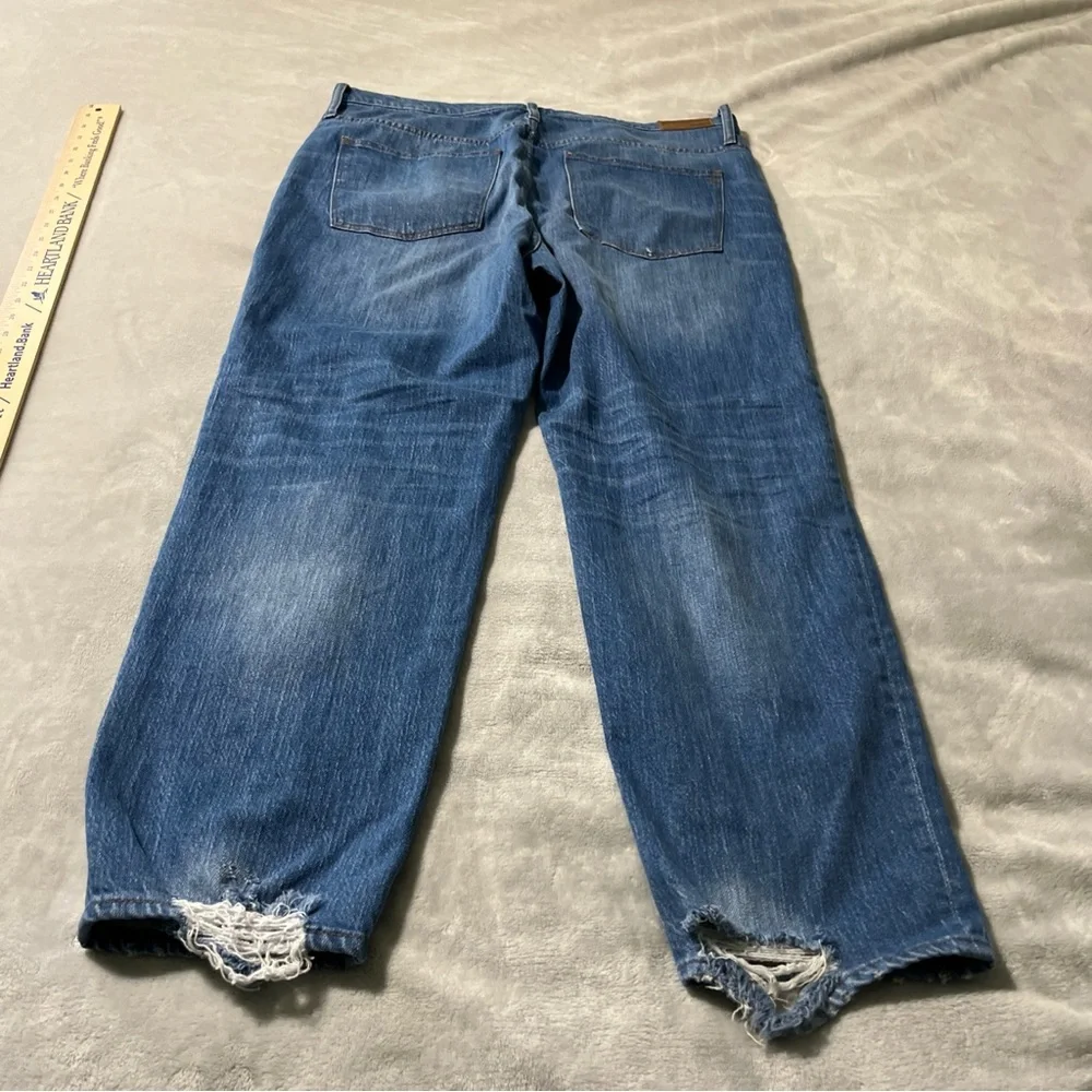 Madewell 34 Classic Straight Jean Medium Wash High Rise Denim Distressed - Picture 11 of 13